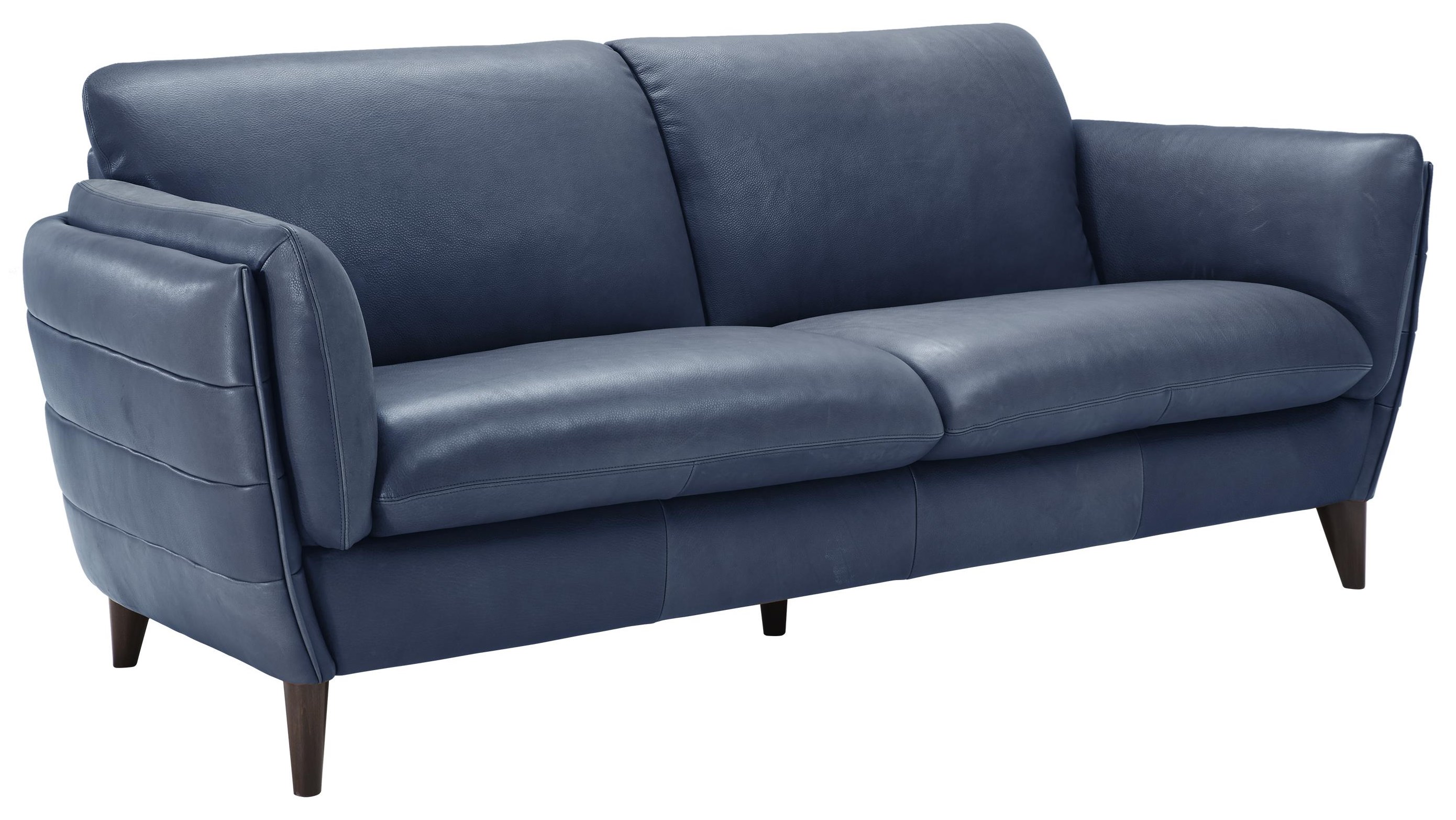 Natuzzi navy 2025 blue leather sofa